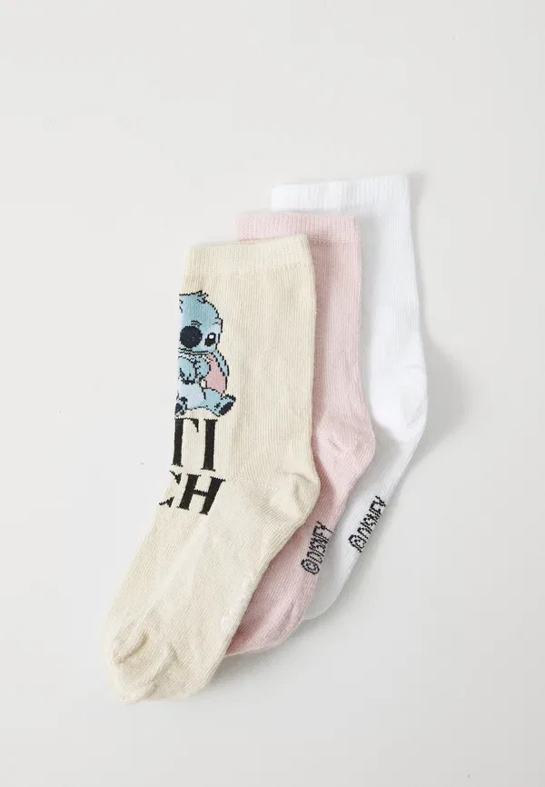 Носки 3 пары Stitch Name It, peyote/bright white/brunished lilac, белый/коричневый