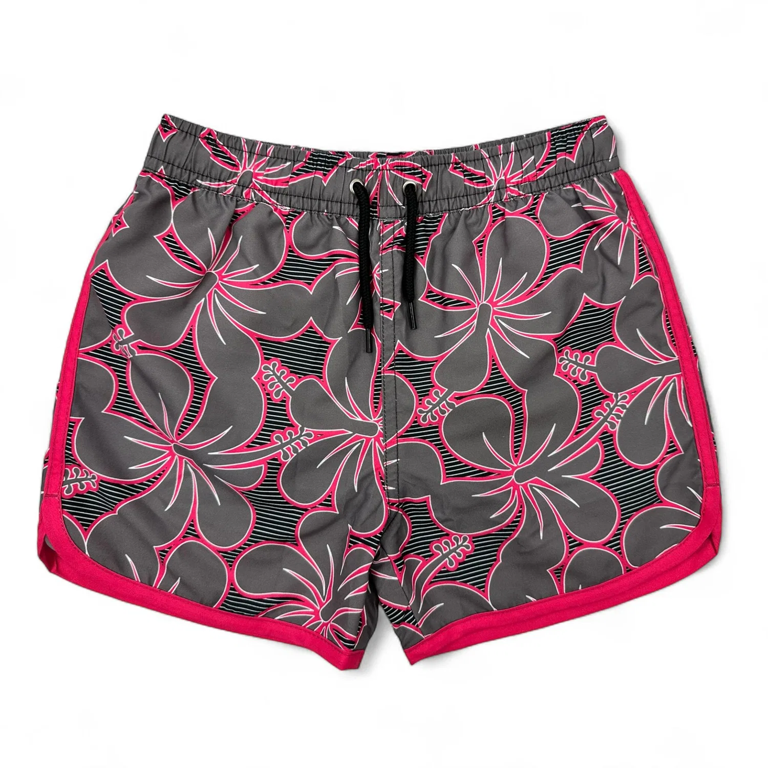 Детские плавки-шорты для девочек с принтом Surf/Swim Boardshorts Premium Ocean Friendly Kahuna Kids, Magentapink / Dunkelgrau