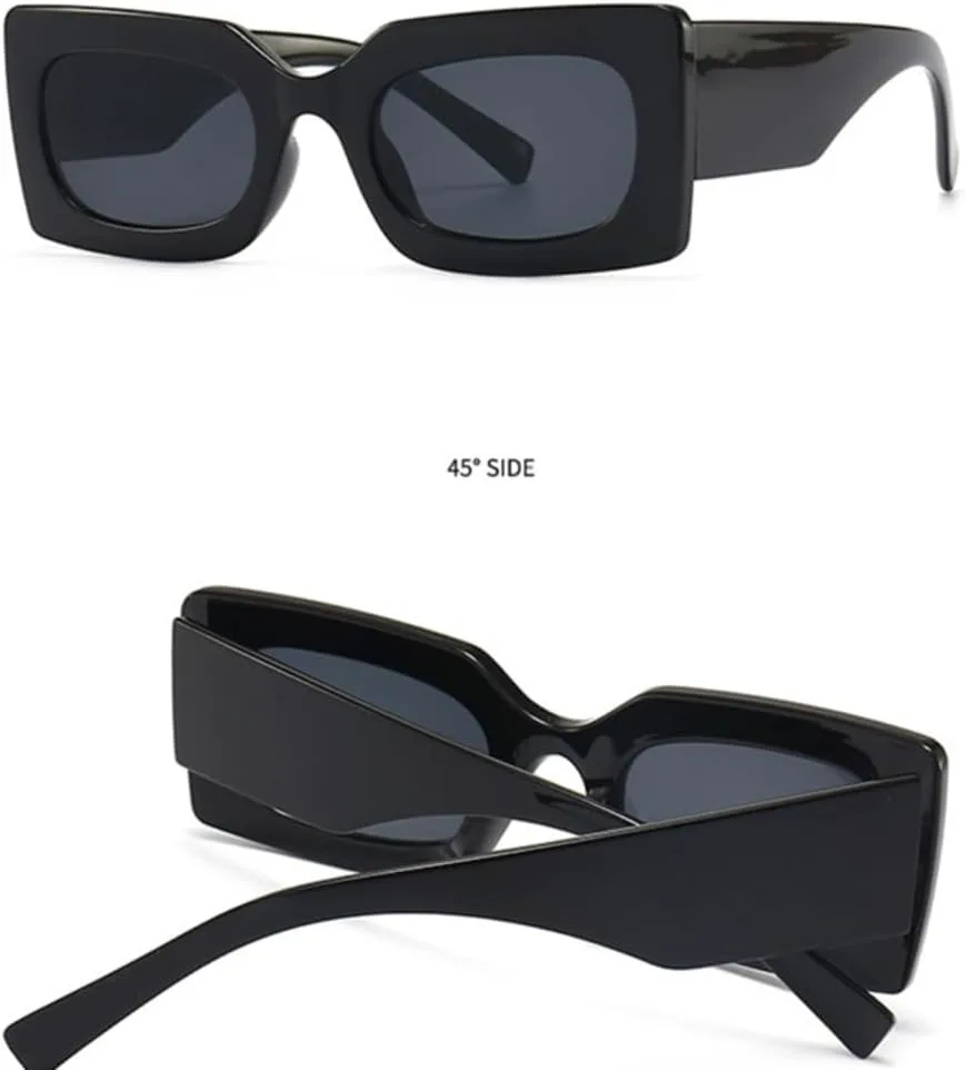 

Ретро прямоугольные солнцезащитные очки-гелевые оранжево-зеленого цвета для женщин, модные градиентные очки с защитой от УФ-излучения для мужчин VVTWSSW, Black Gray