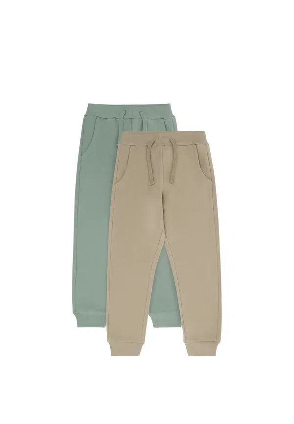 Комплект брюк хлопковый tracksuit bottoms Minymo green, зеленый