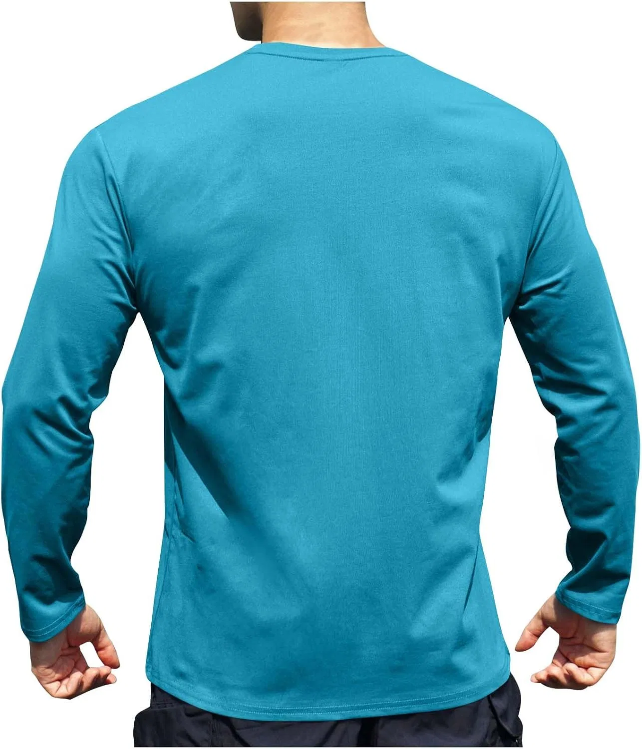 Мужская футболка с длинным рукавом crewneck Regular Fit, Sky Blue — фото 3