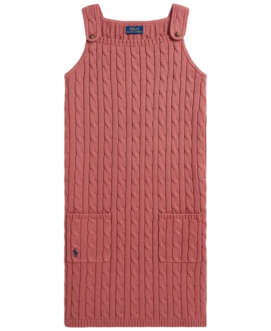 Платье без рукавов с косами Cotton Polo Ralph Lauren, Canvas Pink