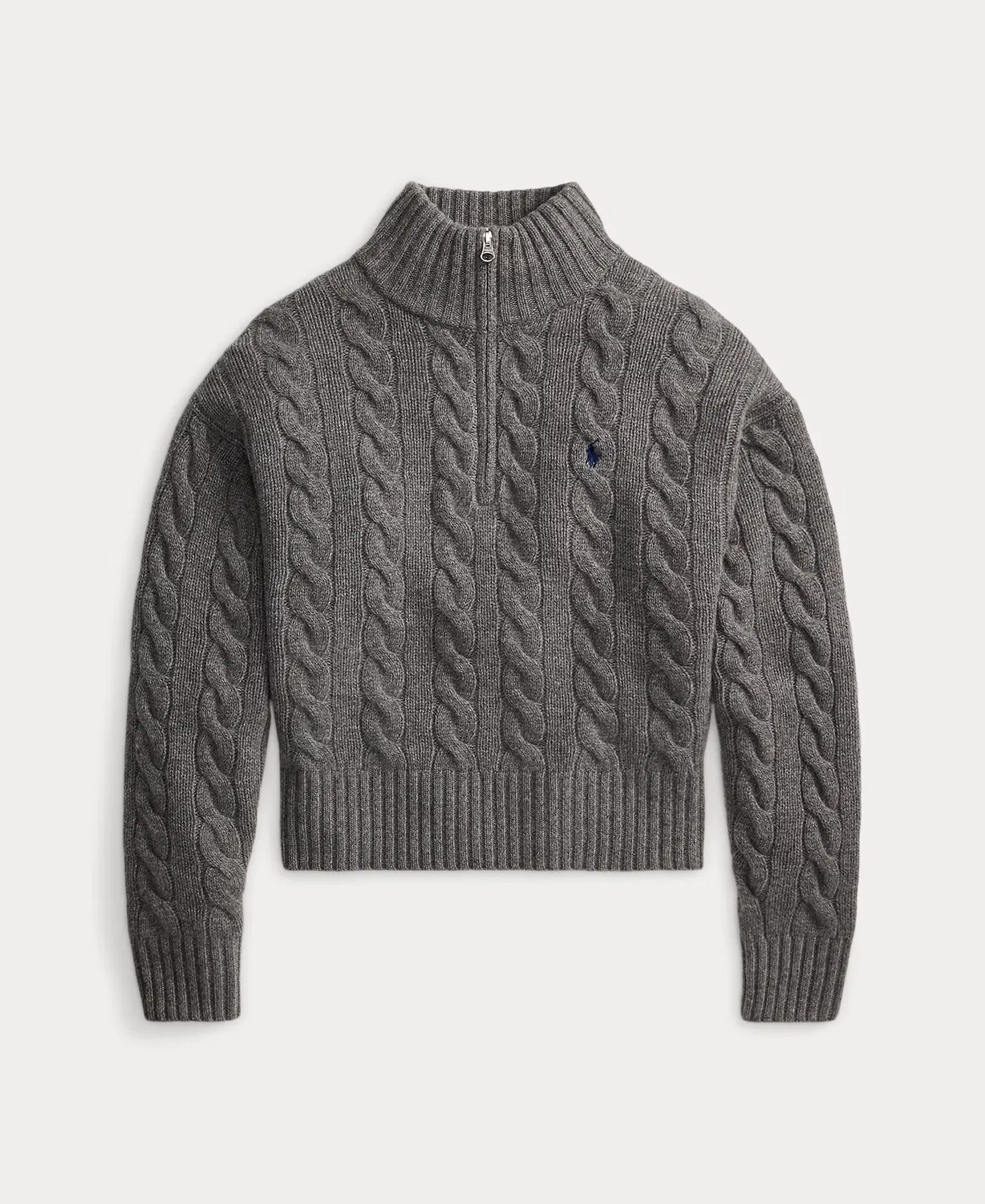 Женский джемпер из шерсти, Cachemira Punto Ochos, Polo Ralph Lauren, темно-серый — фото 4