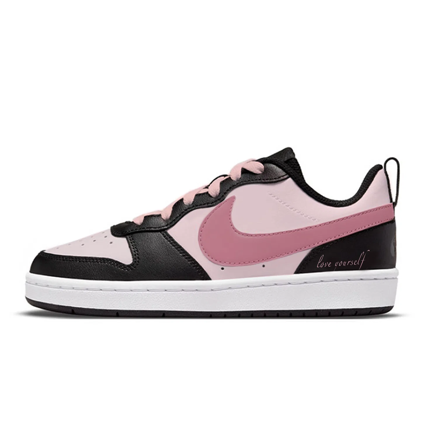 Детские кроссовки для скейтбординга с принтом Nike Court Borough 2, Nike, Black Pink Pink