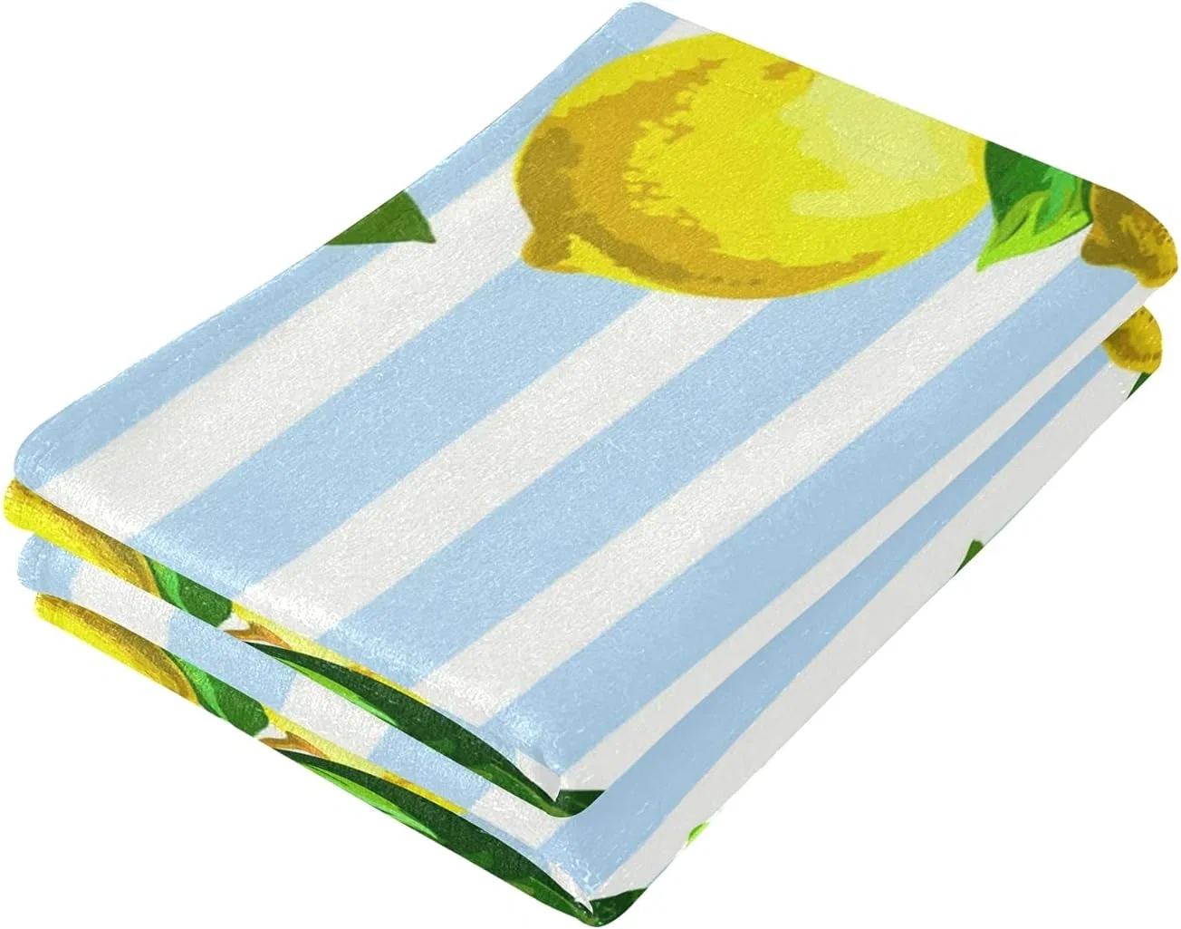 Набор полотенец для лица, CHIFIGNO, 2 шт, 72x37 см, Lemon Yellow Stripes — фото 3