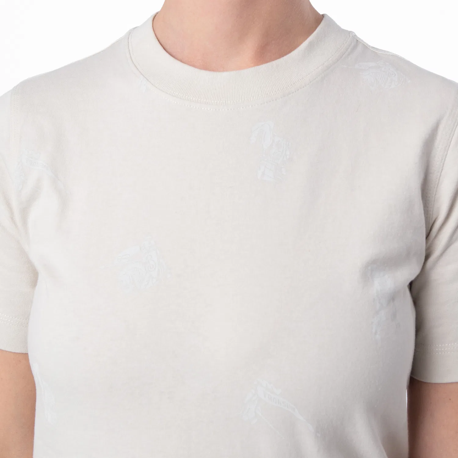 Футболка с принтом Equestrian Knight Print Cotton T-Shirt Burberry, Plaster — фото 3