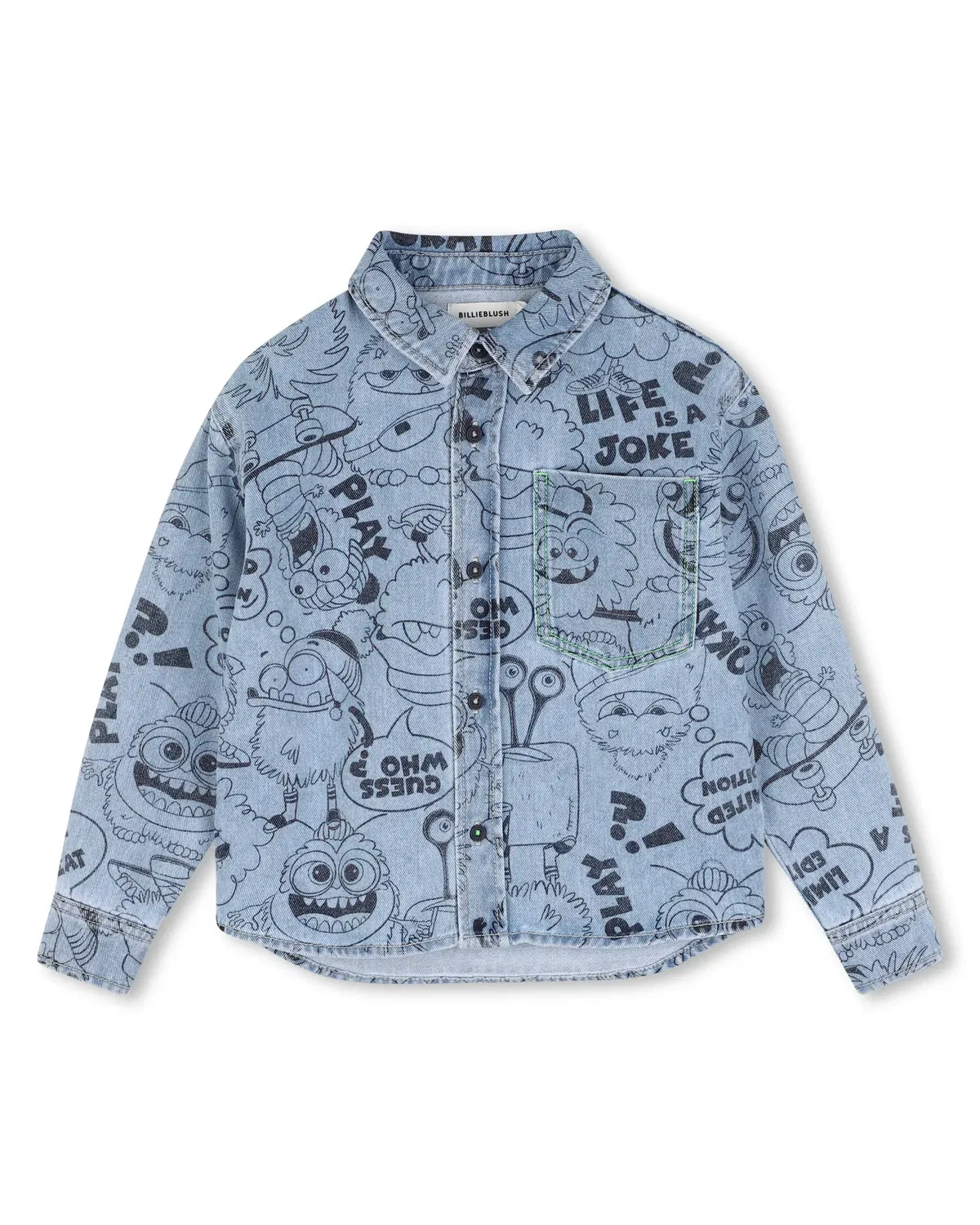 Детская рубашка для мальчиков с длинным рукавом Monstars Billieblush, Azul Claro