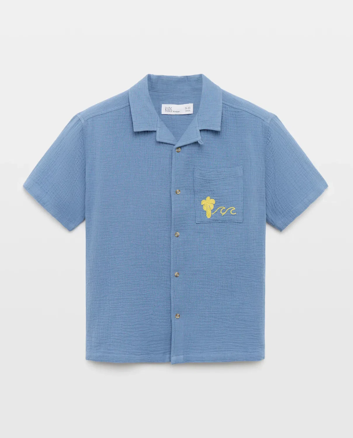 Детская рубашка с коротким рукавом из двойной марли Kids El Corte Inglés, 400 Azul — фото 4