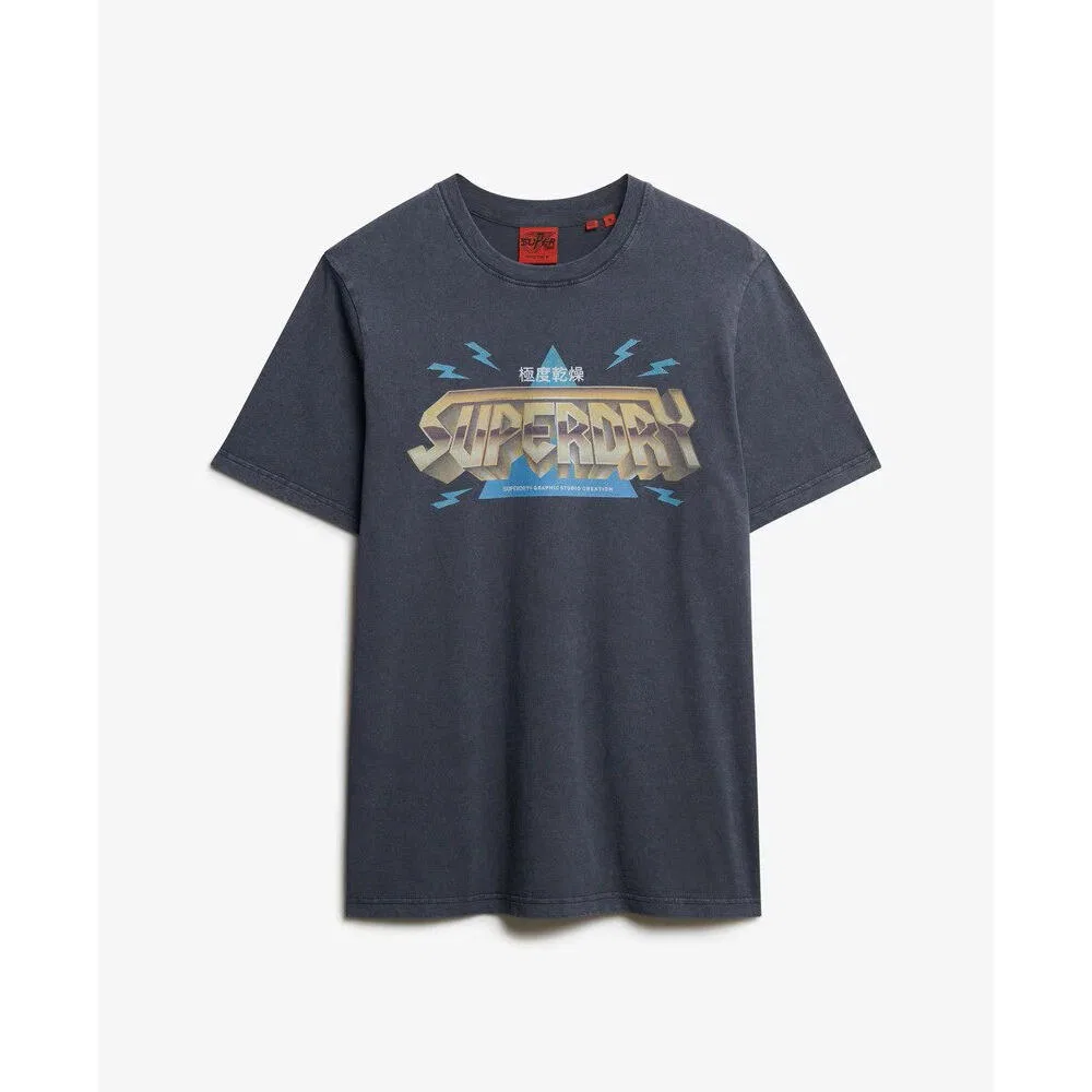 Мужская футболка с принтом Rock Band Superdry, Schwarz