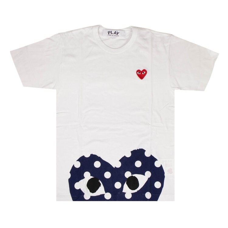 

Футболка Comme des Garçons PLAY Polka Dot Half Heart T-Shirt 'White', белый