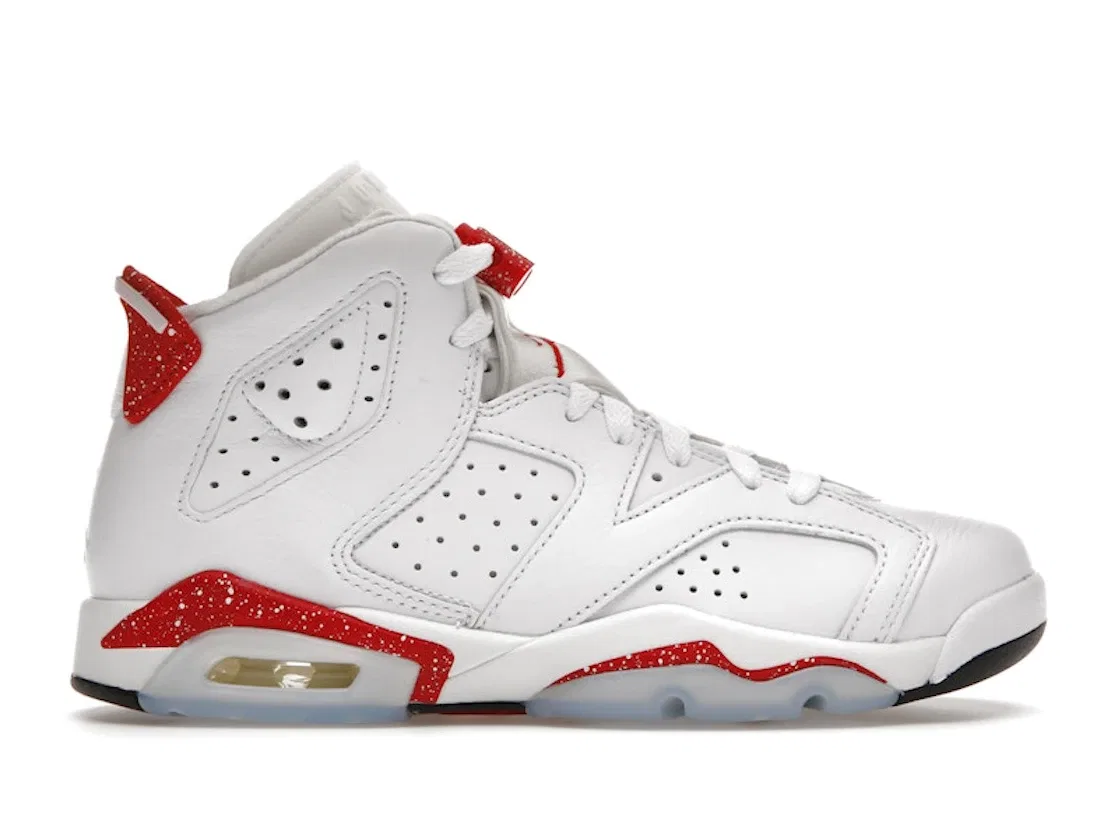 Детские кроссовки для мальчиков высокие с принтом Oreo Jordan 6 Retro Jordan, White University Red-Black
