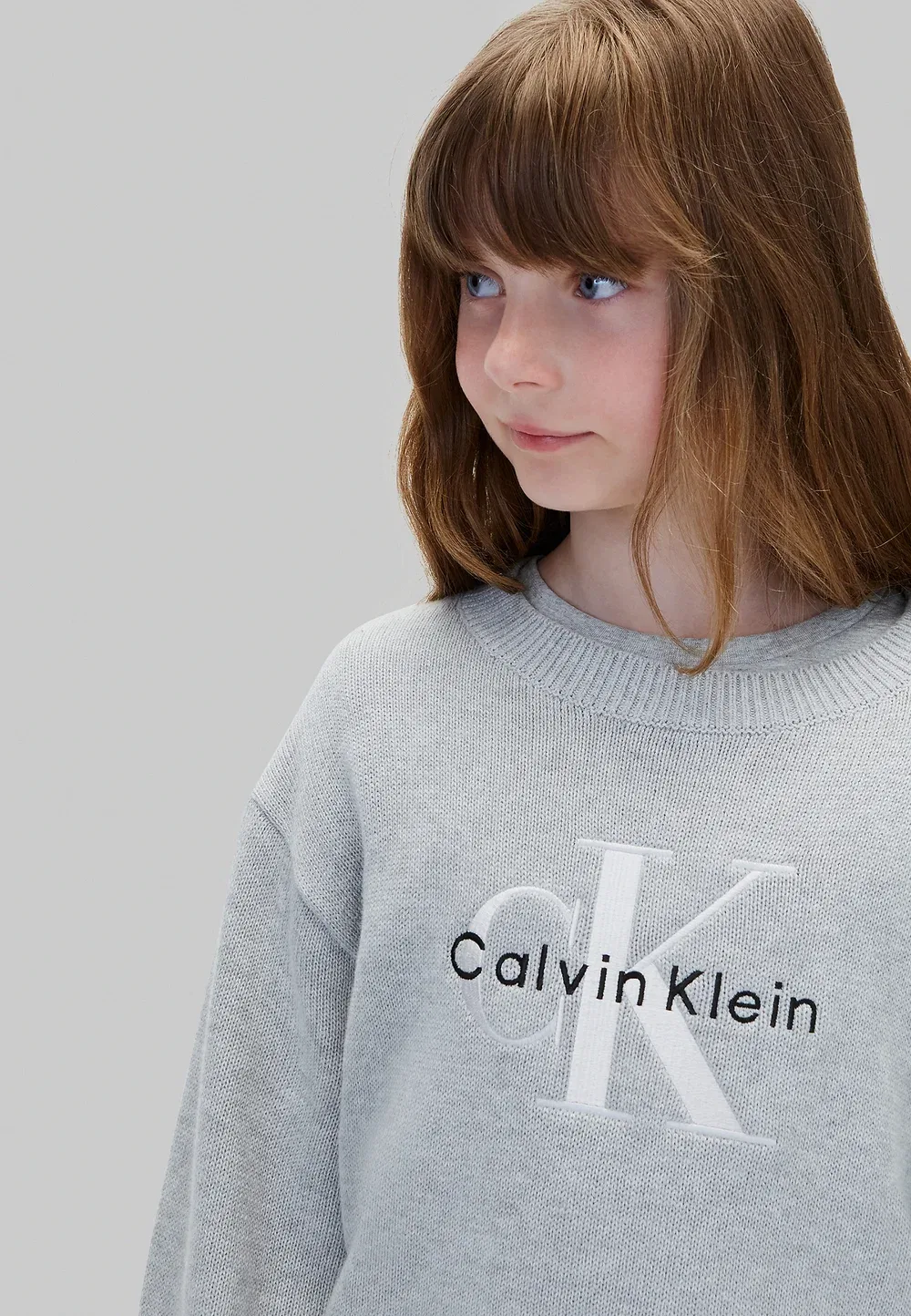 Детский вязаный джемпер с логотипом - джемпер Calvin Klein Jeans, Snow Heather — фото 4