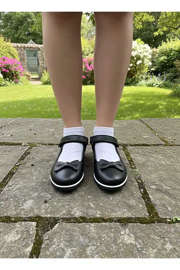 Детские балетки для девочек с ортопедической стелькой Nuh Kids, Black — фото 3