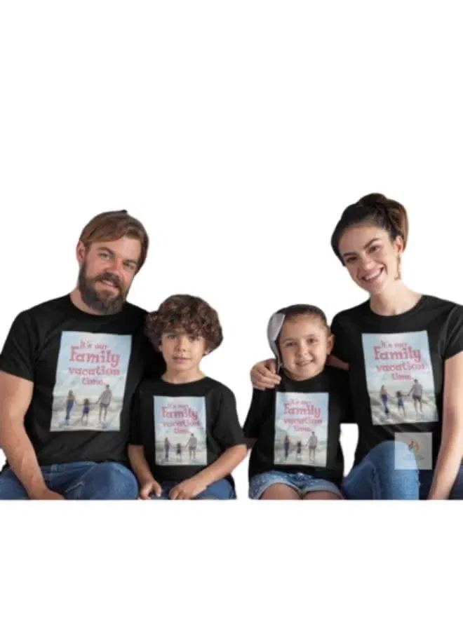 Футболка с принтом Family vacation 2023 Matching Family Outfits, черный