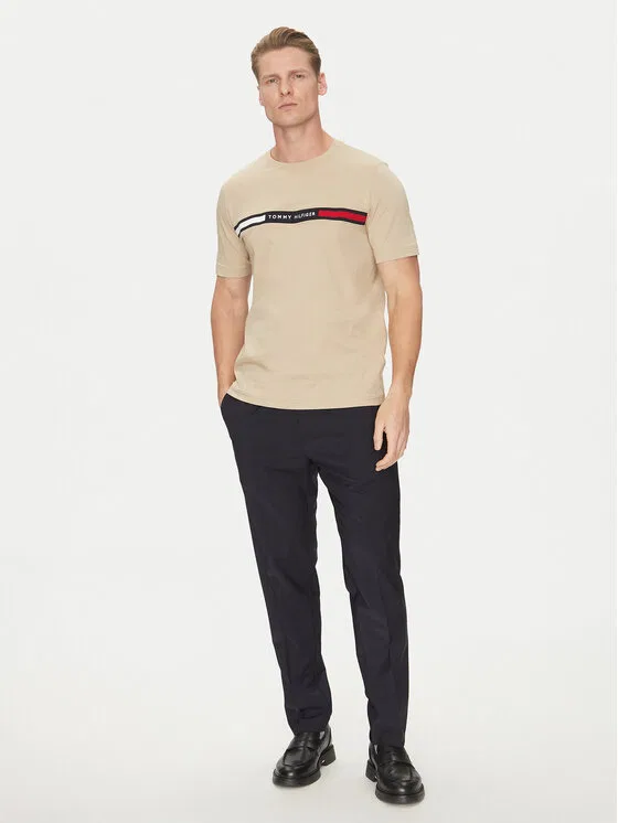 Футболка regular fit Chest Insert Tommy Hilfiger, бежевый — фото 2