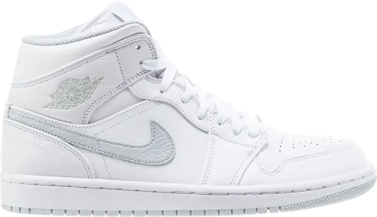 

Кроссовки Air Jordan 1 Retro Mid White Platinum, белый, Белый;серый, Кроссовки Air Jordan 1 Retro Mid White Platinum, белый