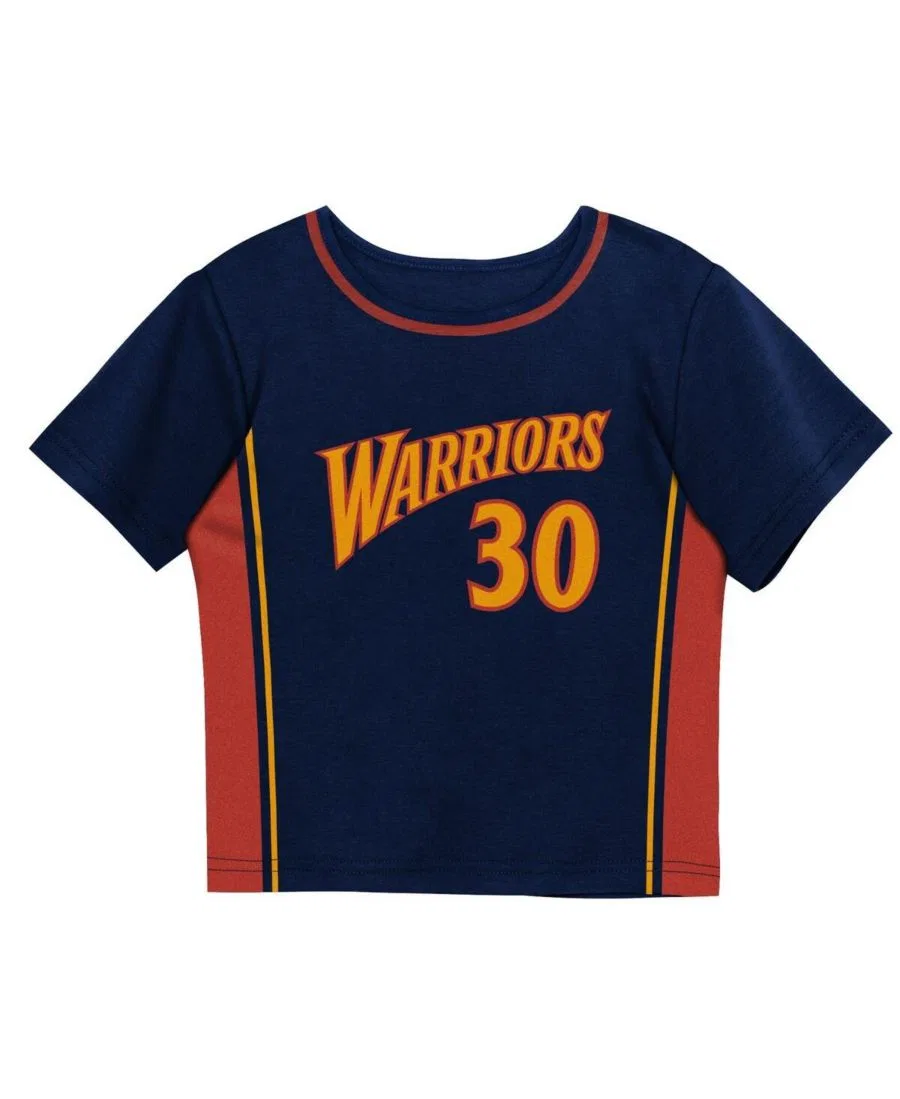 Комплект футболки и шорт с принтом Stephen Curry Mitchell & Ness, Navy — фото 2