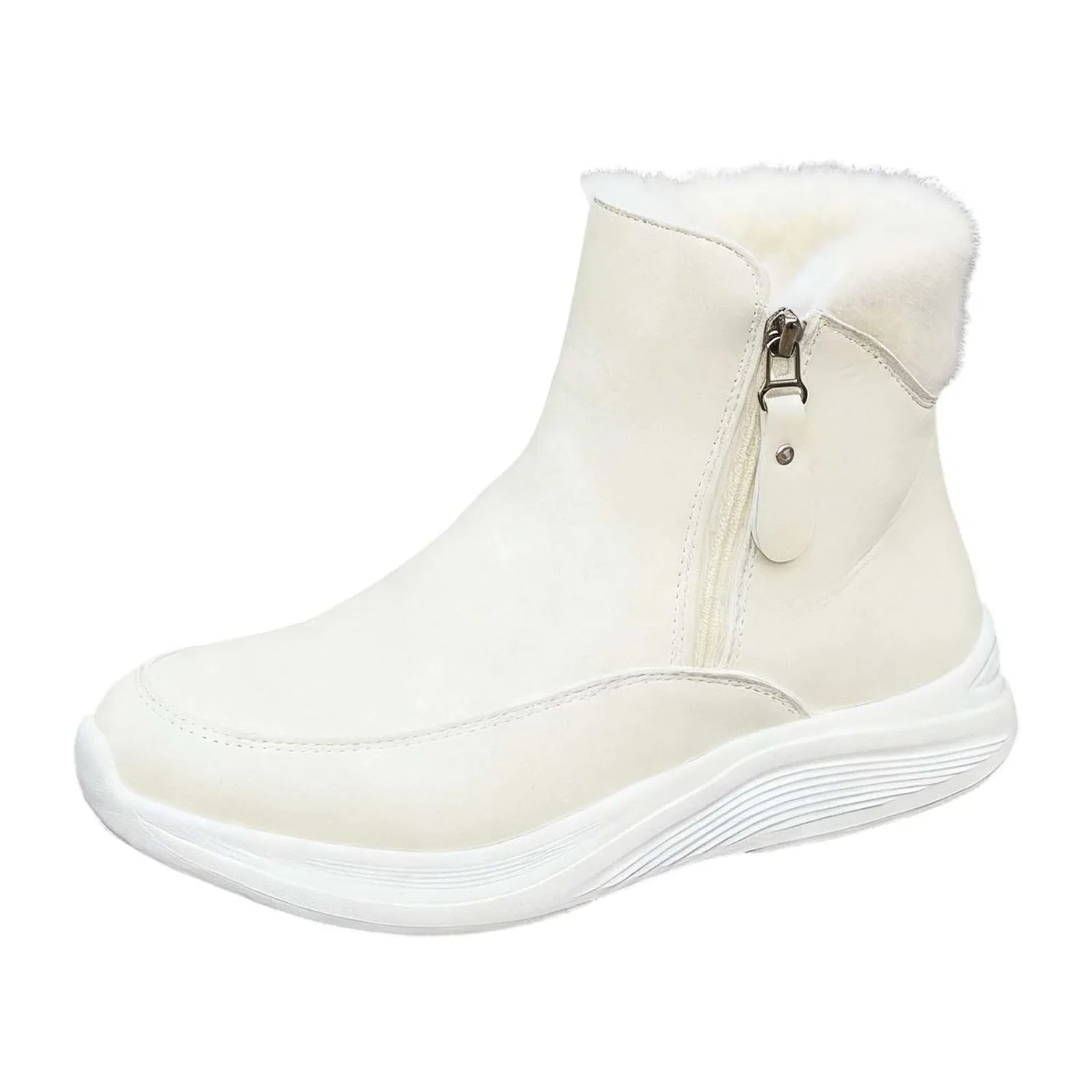 Детские зимние ботинки для девочек с молнией EODJXIO, Beige