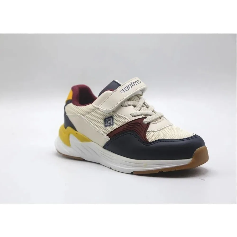 Детские спортивные кроссовки с контрастными акцентами Cream Navy Pepino — фото 2