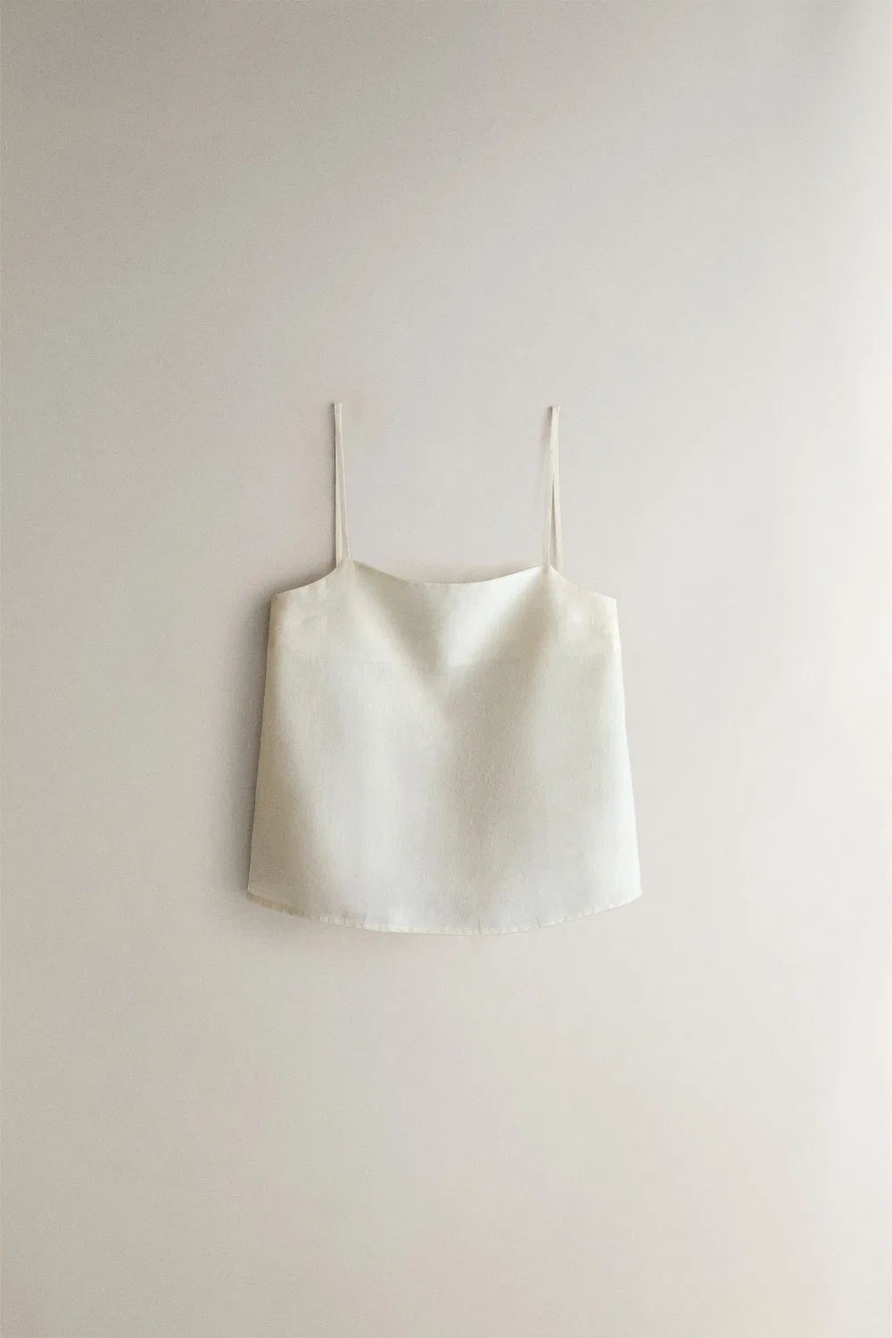 Льняной топ ZARA, Ecru
