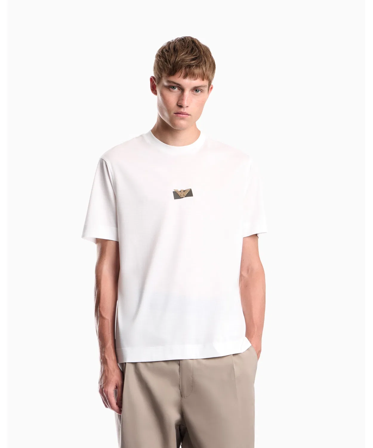 Мужская футболка с принтом Regular Fit Emporio Armani, Off White