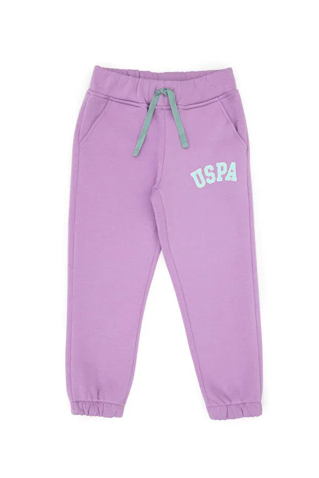 Детские спортивные штаны для девочек с принтом U.S. Polo Assn., Lilac — фото 4
