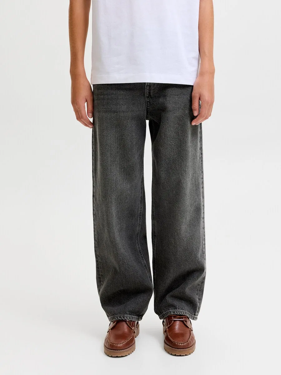 Джинсы Jack & Jones Junior Baggy Jeans 'JJIALEX JJORIGINAL' из черного денима