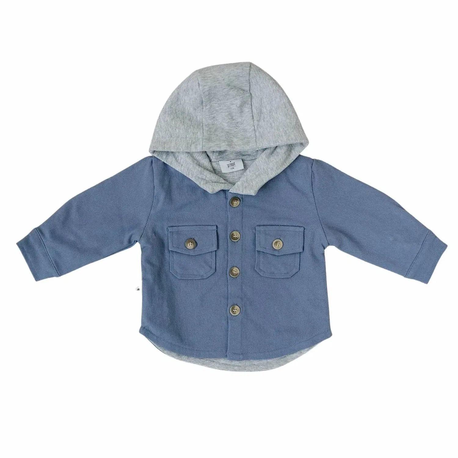 Детская куртка-рубашка с капюшоном Kingsley Shacket Olive + Scout, синий — фото 2
