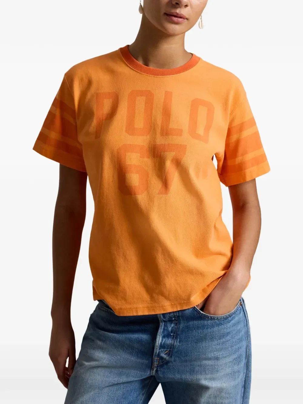 Футболка с графичным принтом Polo Ralph Lauren, оранжевый — фото 3