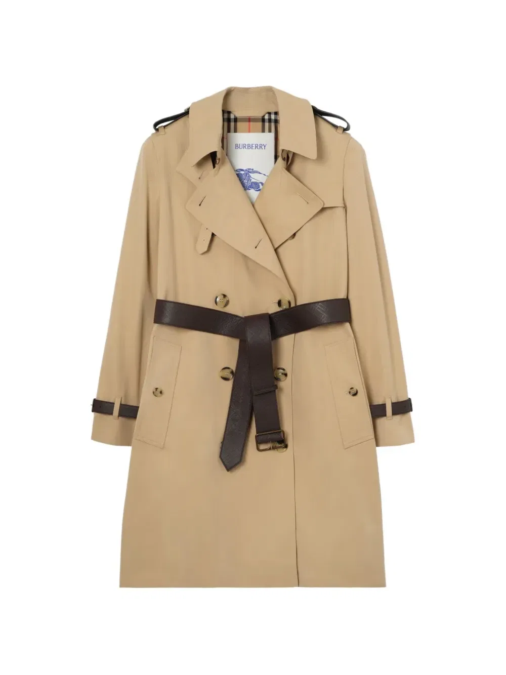 Тренч Kensington длины миди Burberry, бежевый