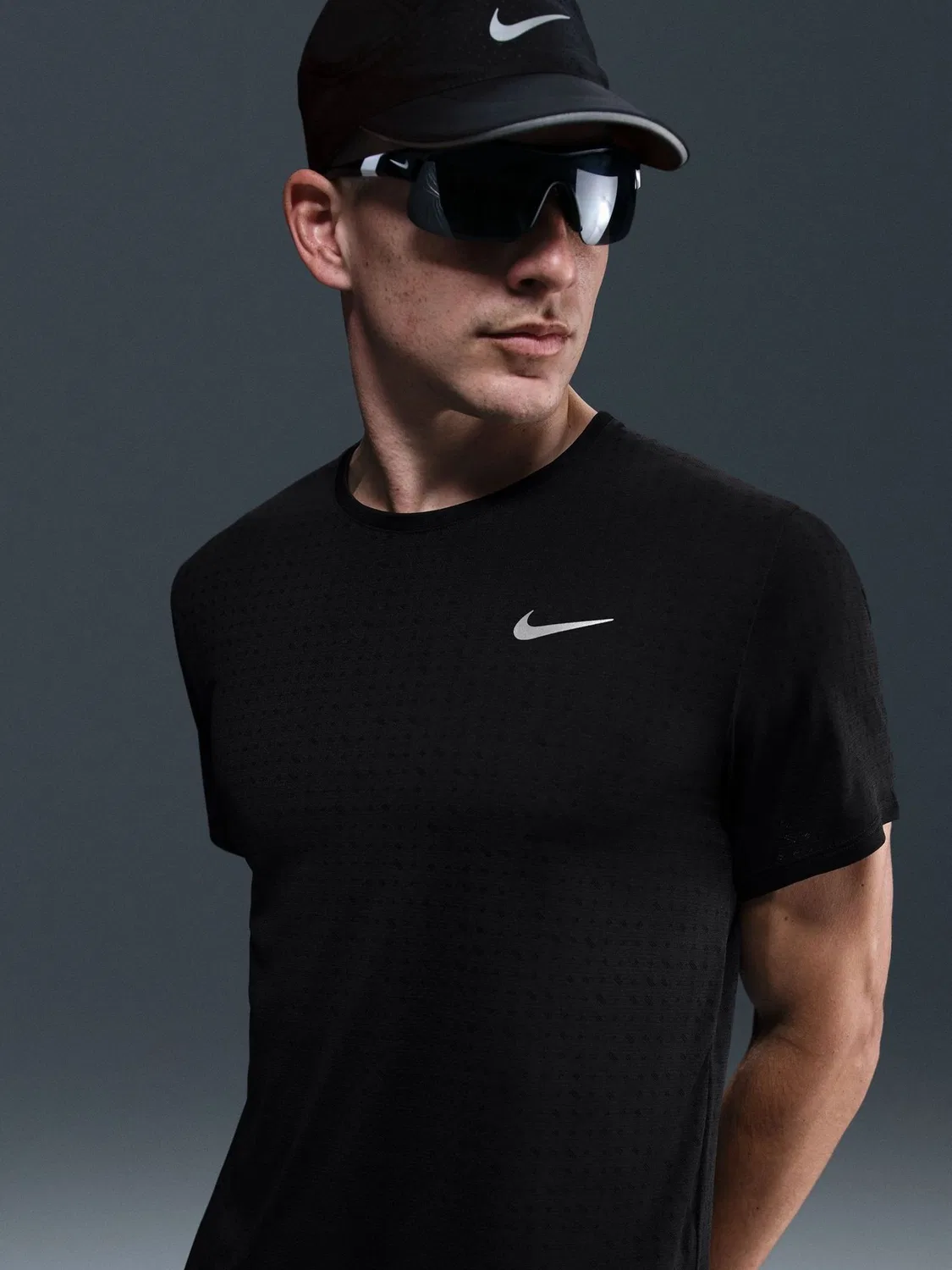 Футболка для бега Miler Breathe Nike, черный — фото 3