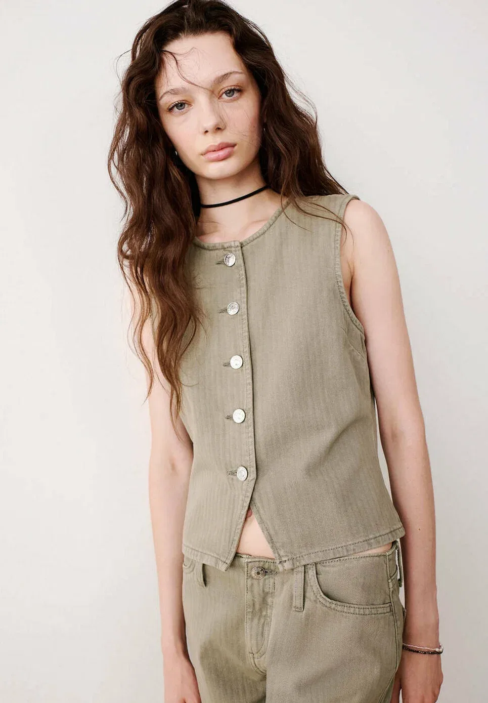 Подростковый жилет Mango Kids, Khaki — фото 2