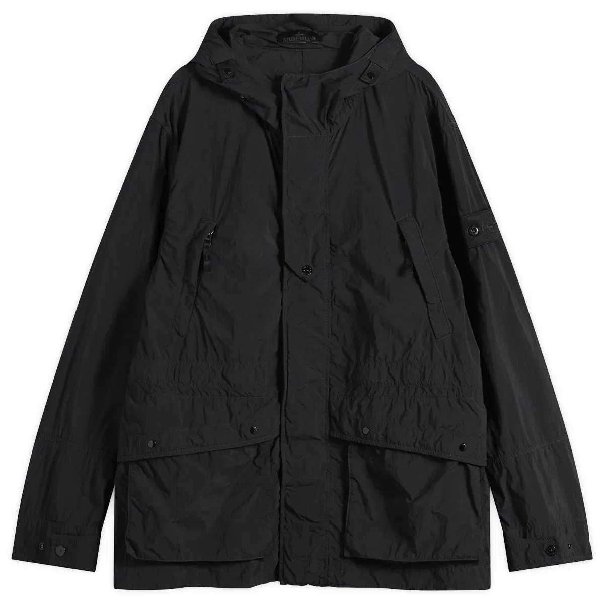 Парка из нейлона с капюшоном Ghost Stone Island, Black