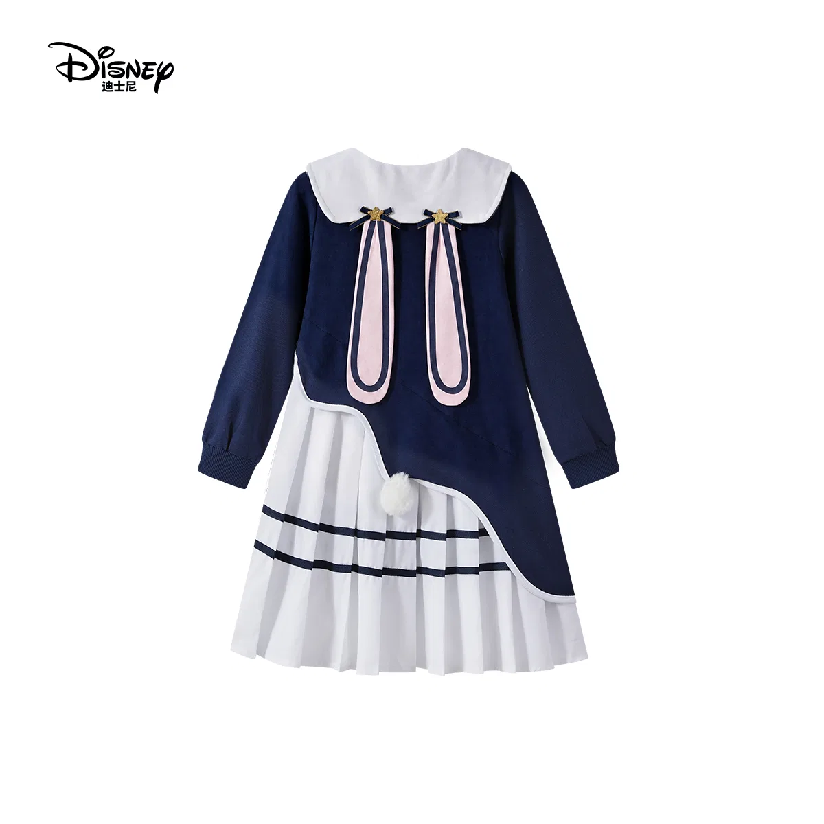 Детское платье для девочек с воротником Disney Pre School Dresses Navy Collar Midi Skirt, Navy Blue — фото 3