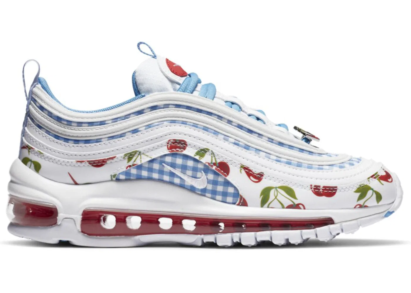 Детские кроссовки Nike Air Max 97 SE Picnic Cherry, цвет White/Track Red/University Blue/White