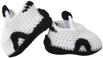 Детские вязаные крючком пинетки-кроссовки для девочек Handmade, Black White
