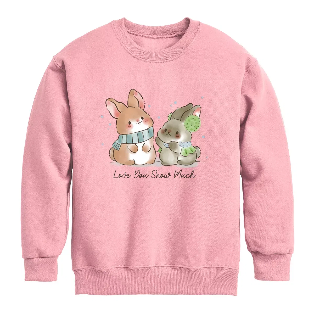 Детское свитшот с принтом Love You Snow Much Bunnies Instant Message, Mauve