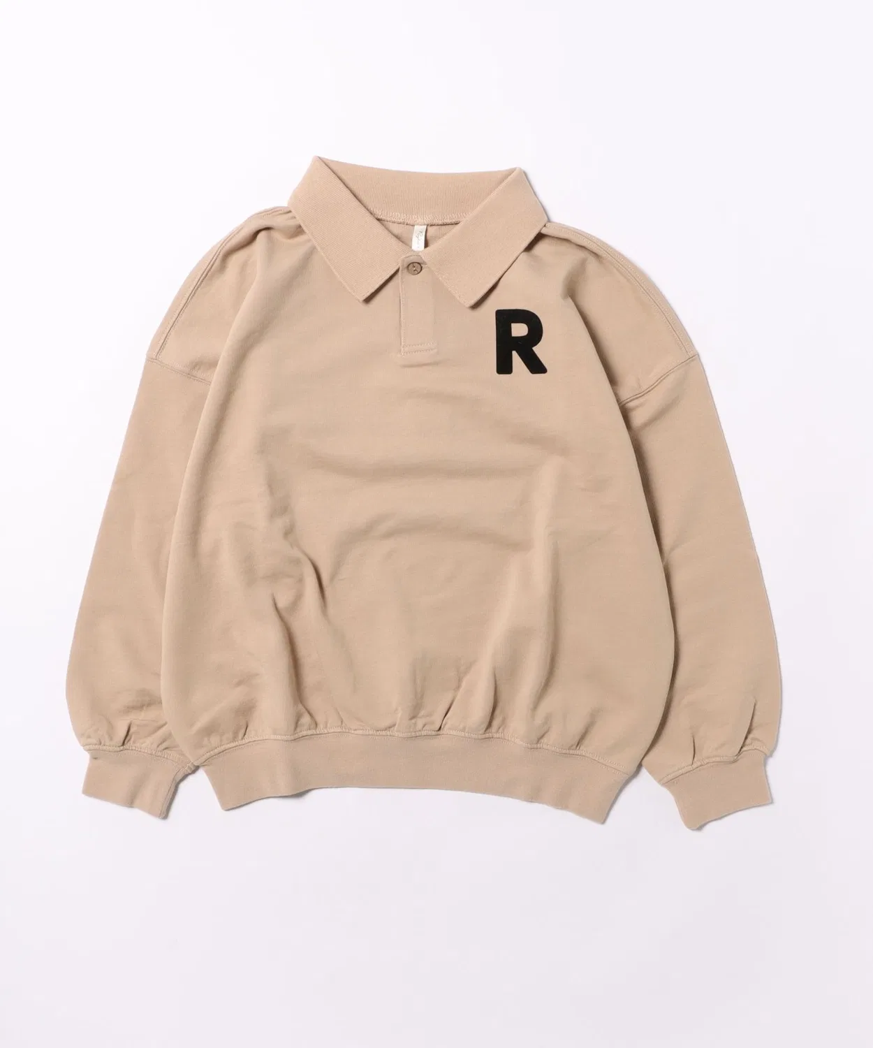 Детский свитшот с воротником с принтом Rylee + Cru, Beige
