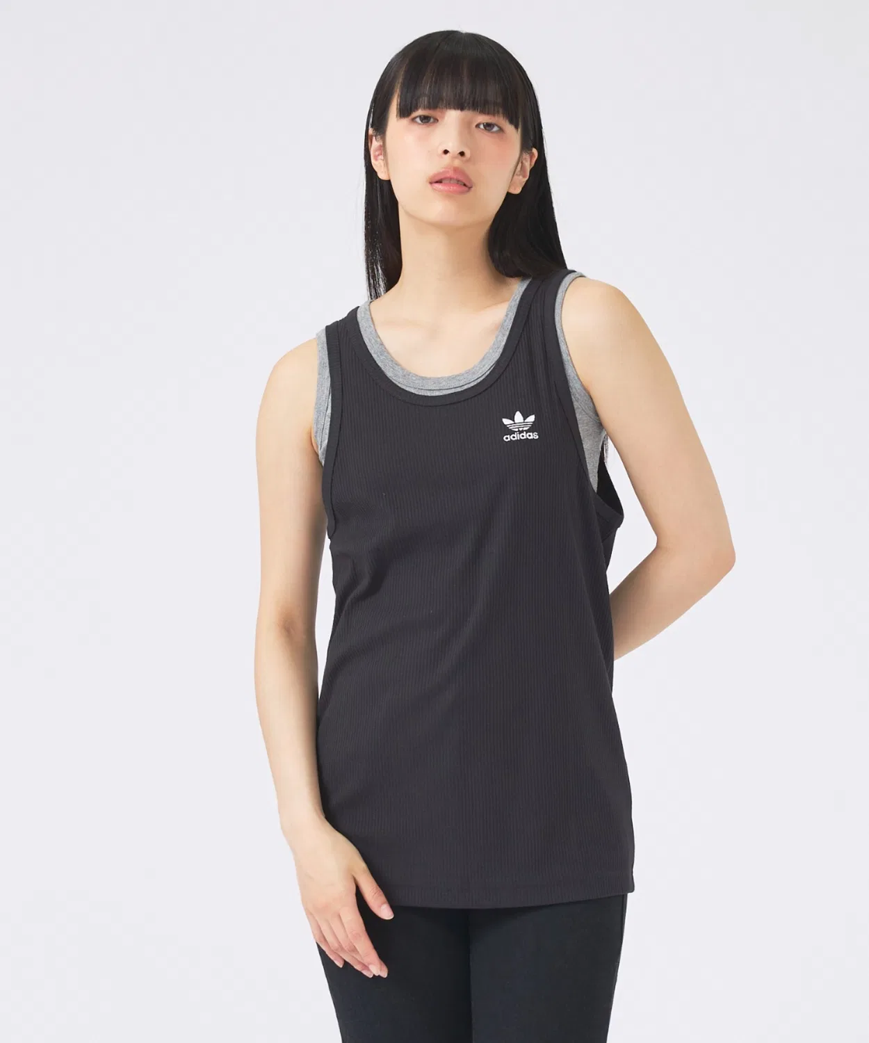 Женский топ без рукавов с логотипом Trefoil Essentials Adidas, Черный