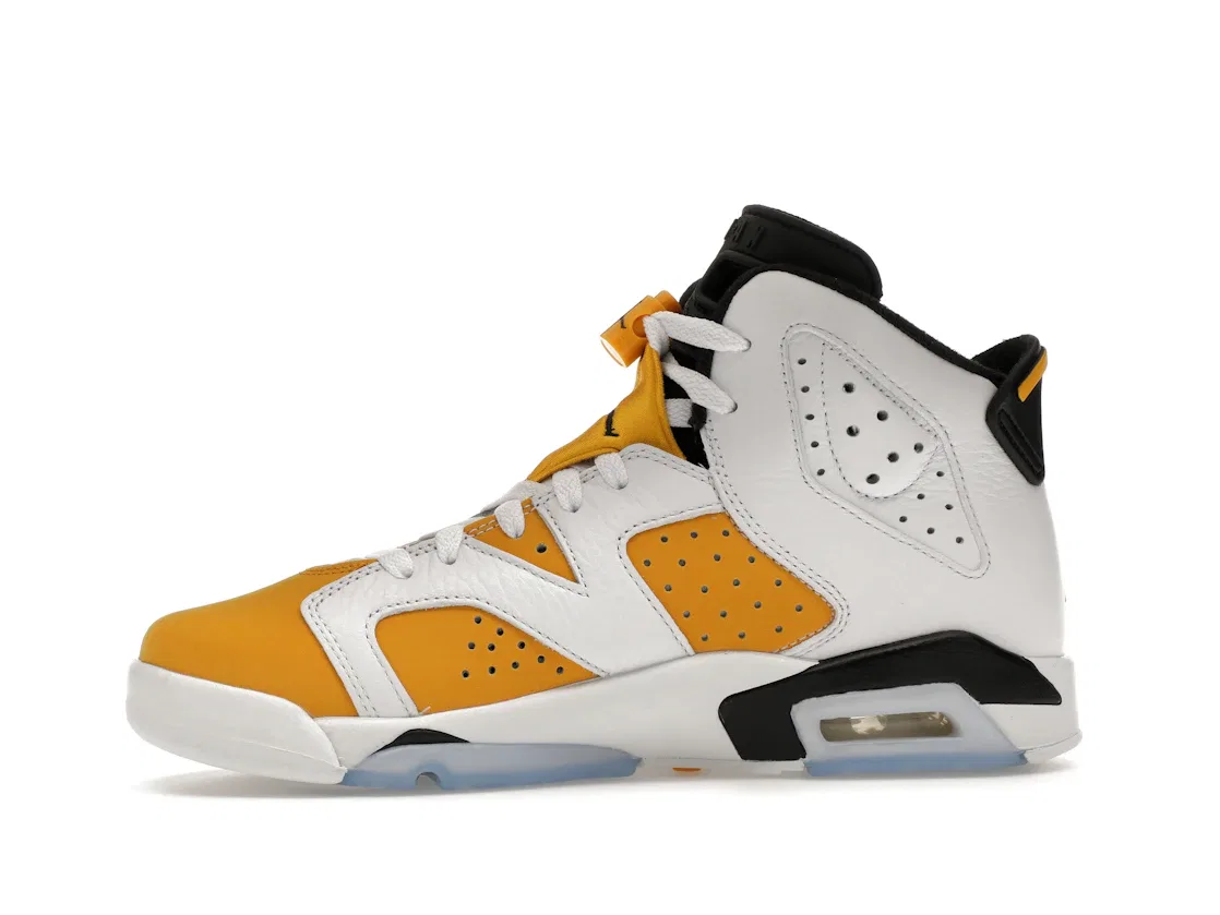 Детские кроссовки Lifestyle с ретро-дизайном Jordan 6 Retro Jordan, White/Yellow Ochre-Black — фото 3