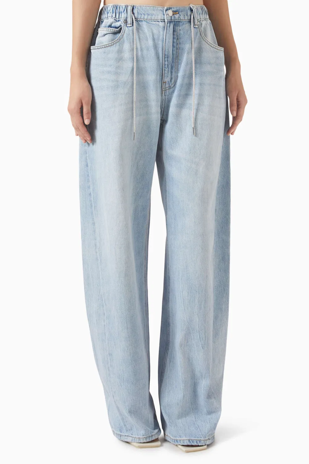 Джинсы широкие с кулиской Crystal-drawcord Balloon Alexander Wang