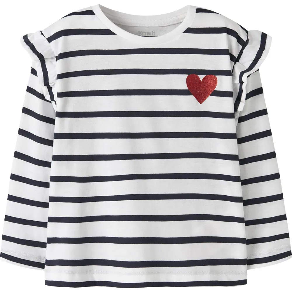 Детская футболка для девочек с длинным рукавом Tovelina Name it, White