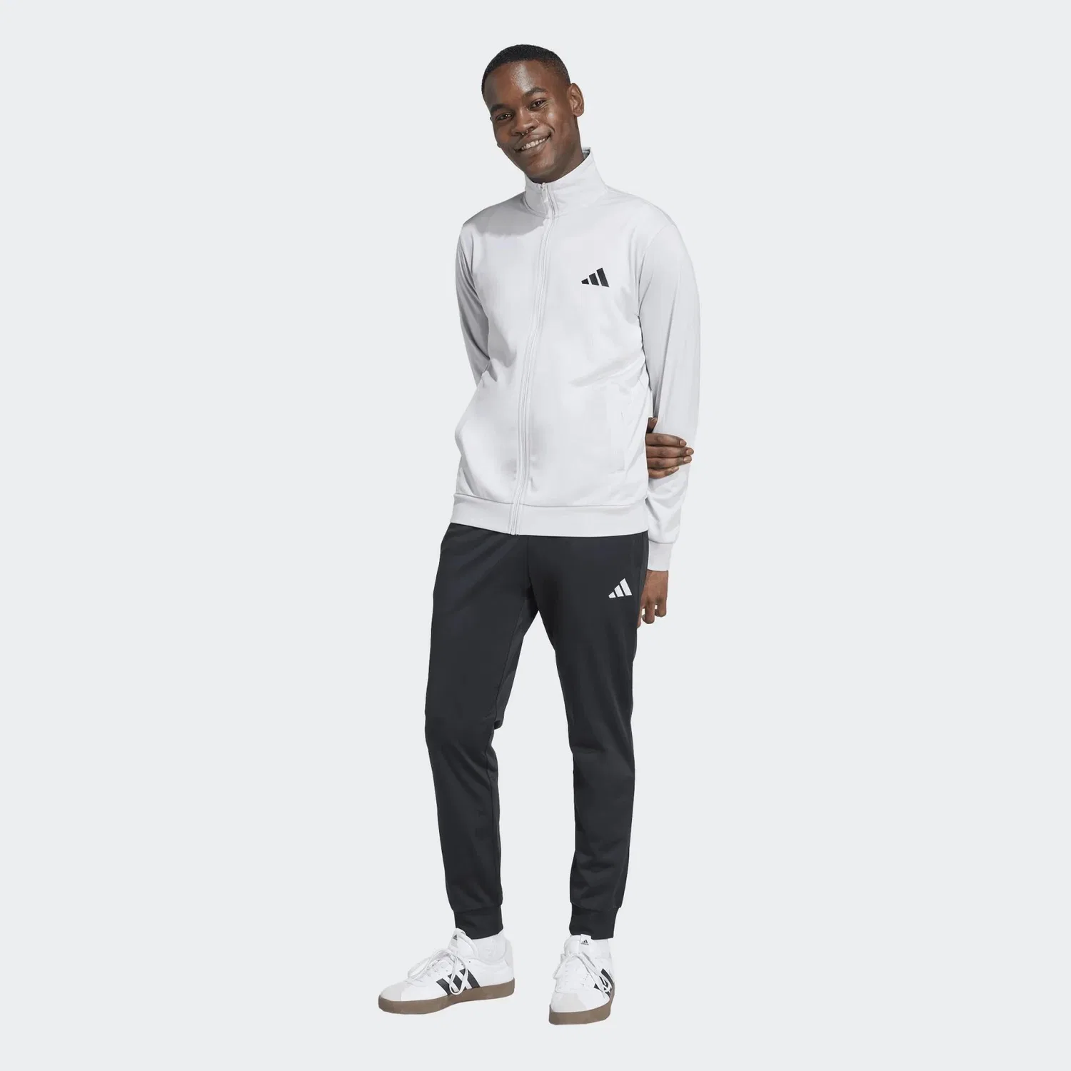 Мужской спортивный костюм с молнией Adidas, Цвет Grau — фото 4