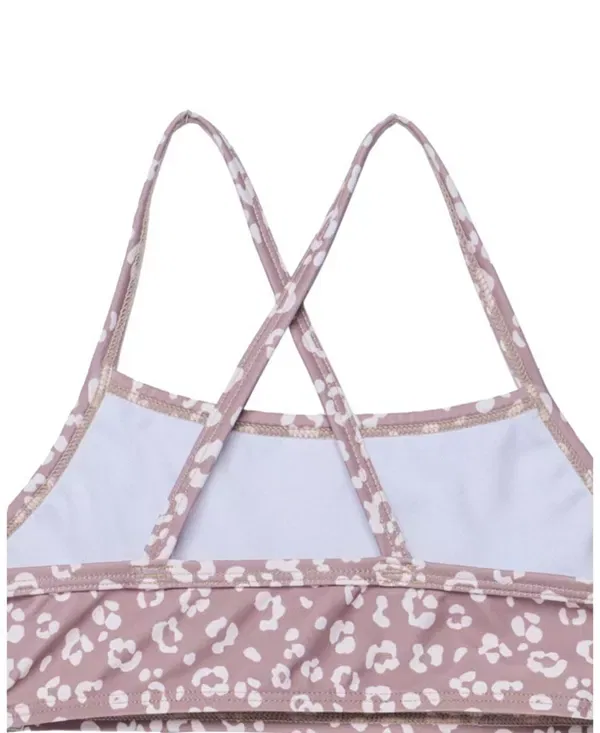 Детский купальник для девочек с принтом Leopard Love Criss Cross Strap Swim Set Gottex Kids, Cacao — фото 3