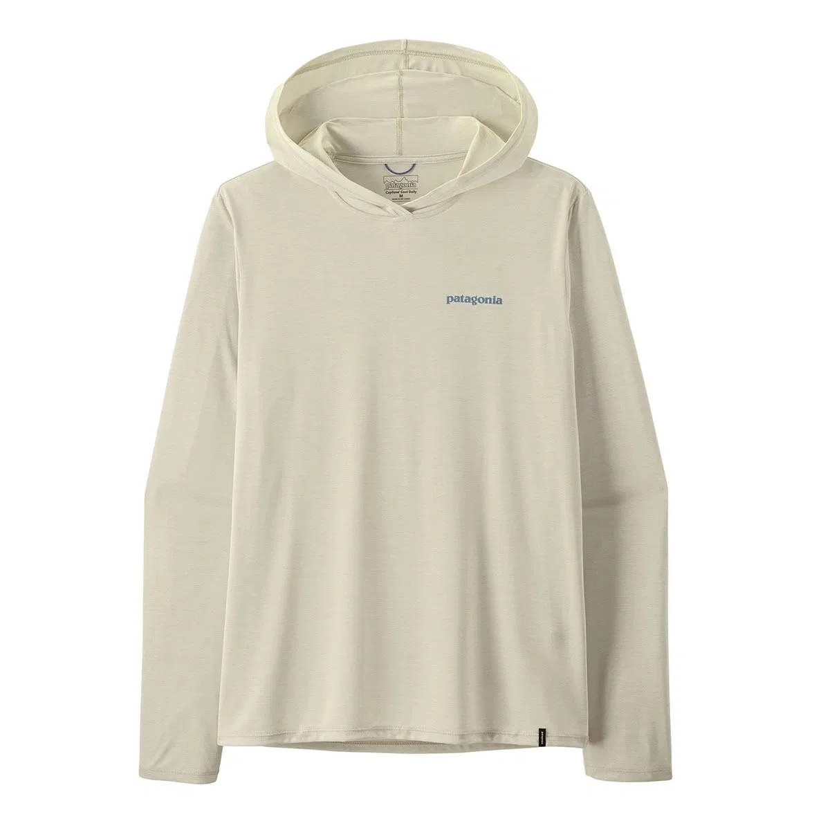Мужская легкая худи с принтом Patagonia Capilene Cool Boardshort Logo Daily Hoodie, Dyno White — фото 3