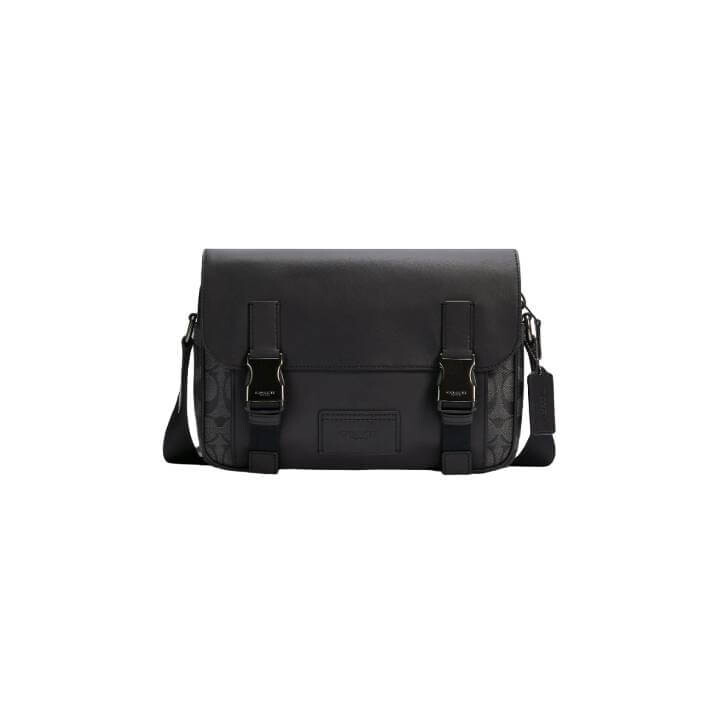 

Сумка Coach Outlet Track Crossbody In Signature Canvas, бронзовый/темно-серый/черный