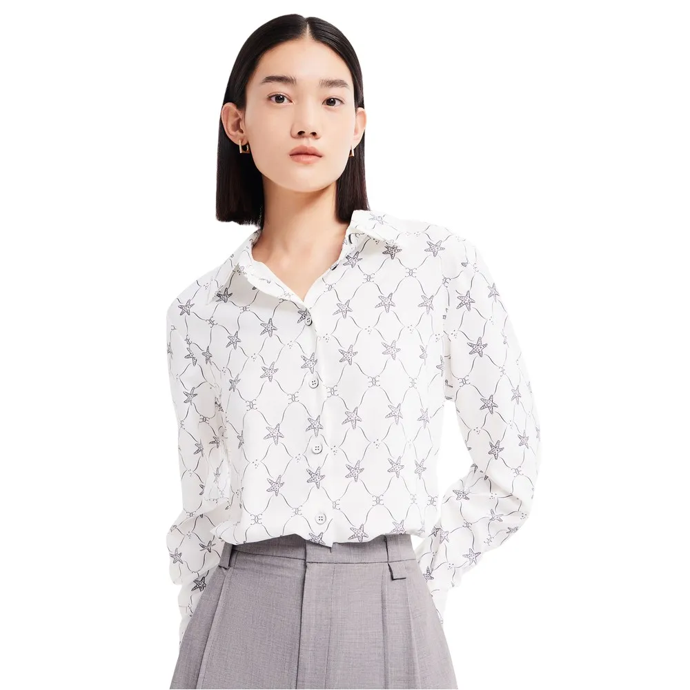 

Рубашка с длинным рукавом Lily Vintage Print, белый