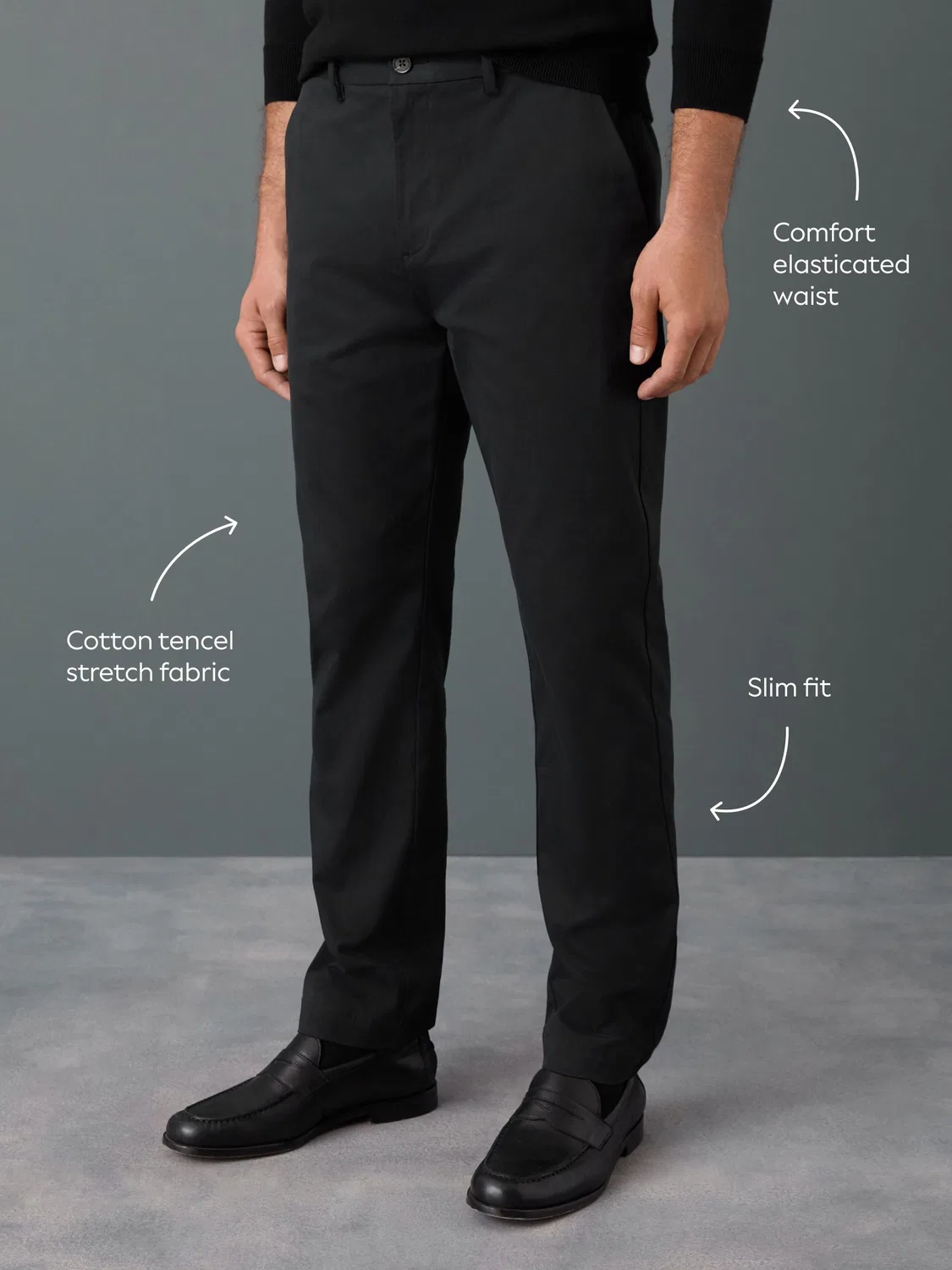 Чинос Slim Fit Next, черный — фото 4