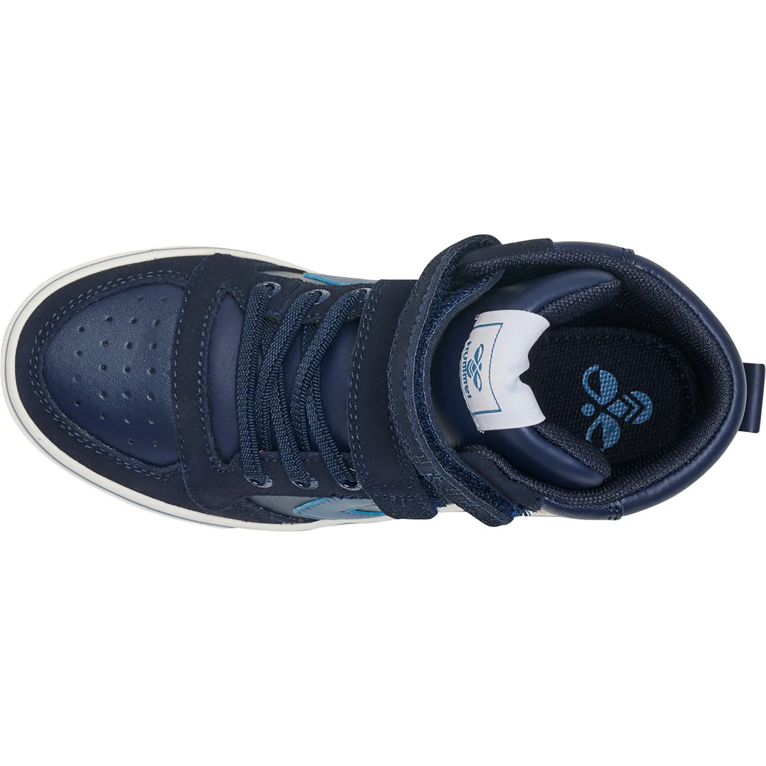 Детские высокие кожаные кроссовки Slimmer Stadil Junior Hummel, Dunkelblau — фото 3