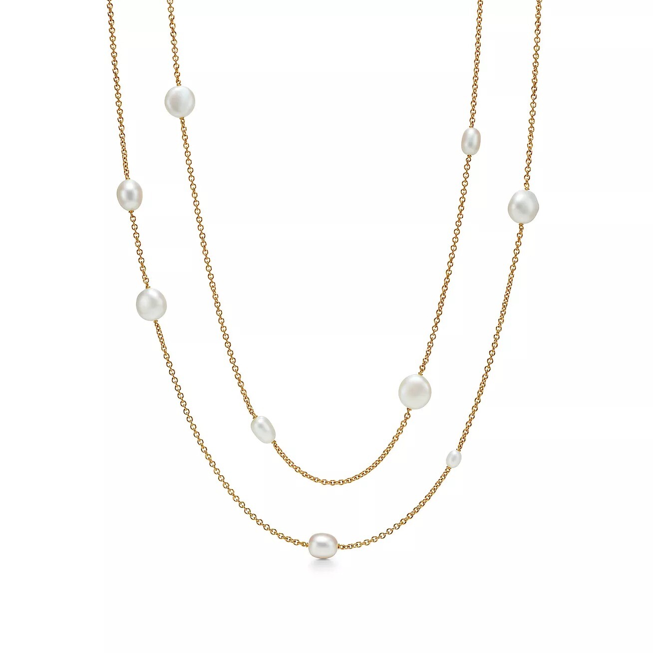 

Колье Tiffany & Co. x Elsa Peretti Pearls By The Yard Sprinkle, золото/жемчуг